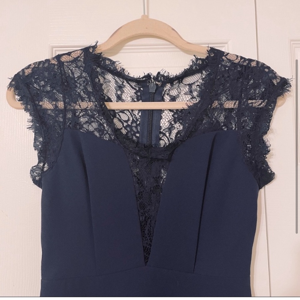 BCBGeneration Lace Inset Dress Navy - Picture 3 of 4